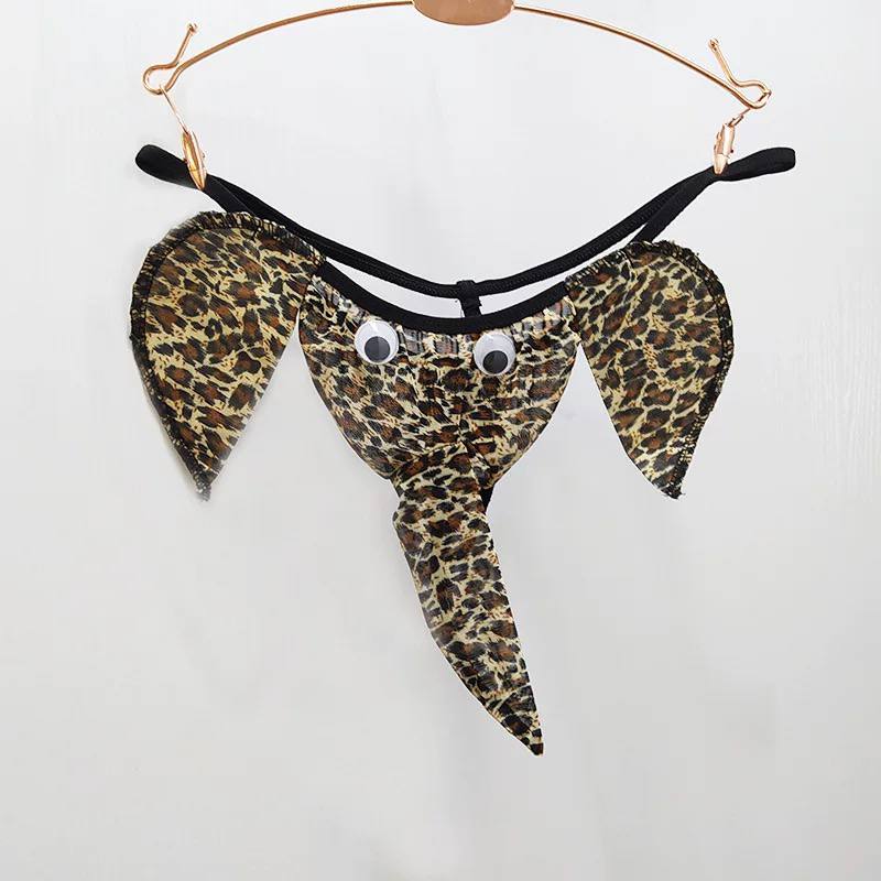 Full transparent thong men's shorts summer seamless men's plus size super sexy passionate elephant trunk gun bullet separation